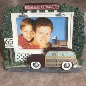 Vintage Woody Car Picture Frame Brown and Green